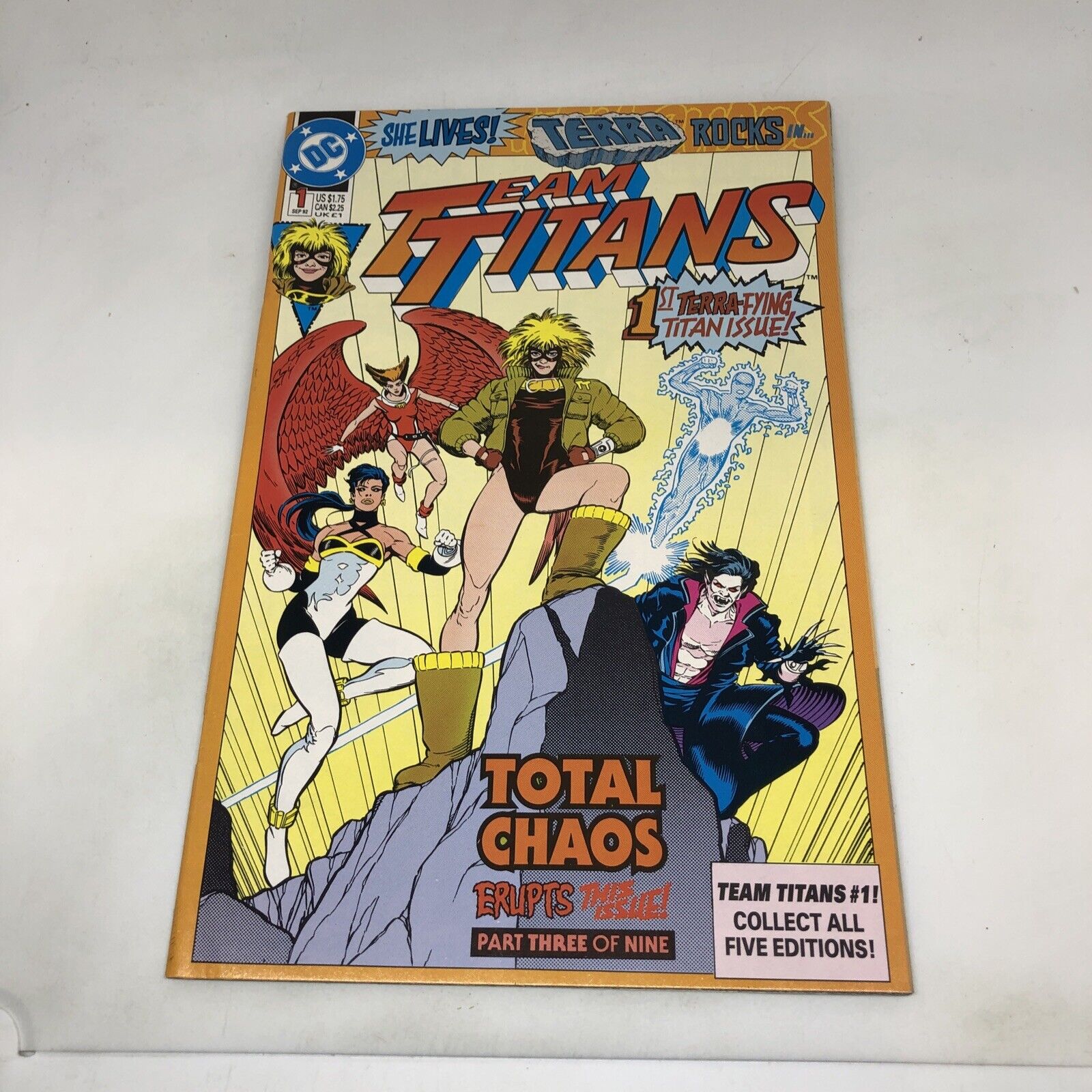 Team Titans #1 VF- DC Comic Book 1992 Terra Variant Cover 1E