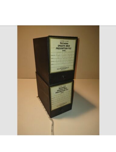 HS McCracken Prescription File Box Vintage Chicago Craft Storage Steampunk Stack