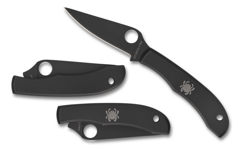 Spyderco HoneyBee Folding Knife Black SS Handle Drop Point Plain Edge C137BKP