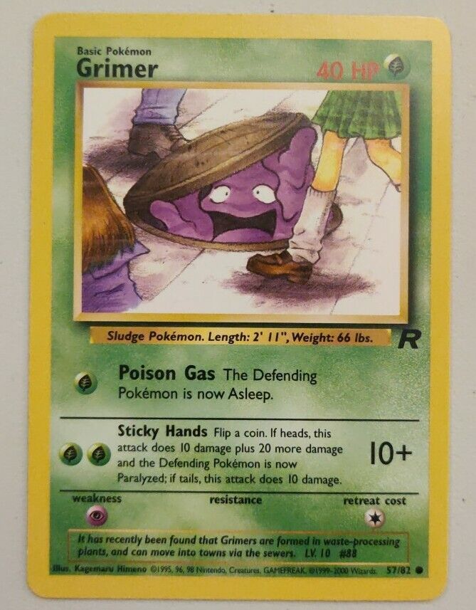 Pokemon Card Grimer Team Rocket 57/82 Excellent Condition