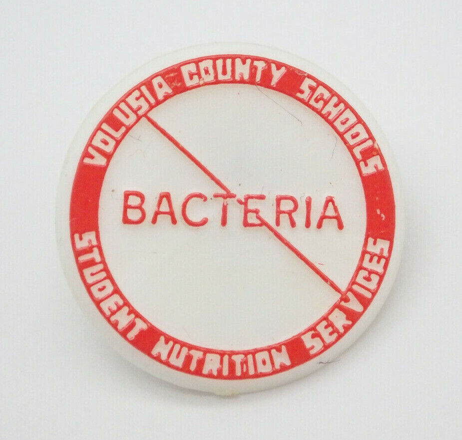 No Bacteria Volusia County Schools Vintage Lapel Pin