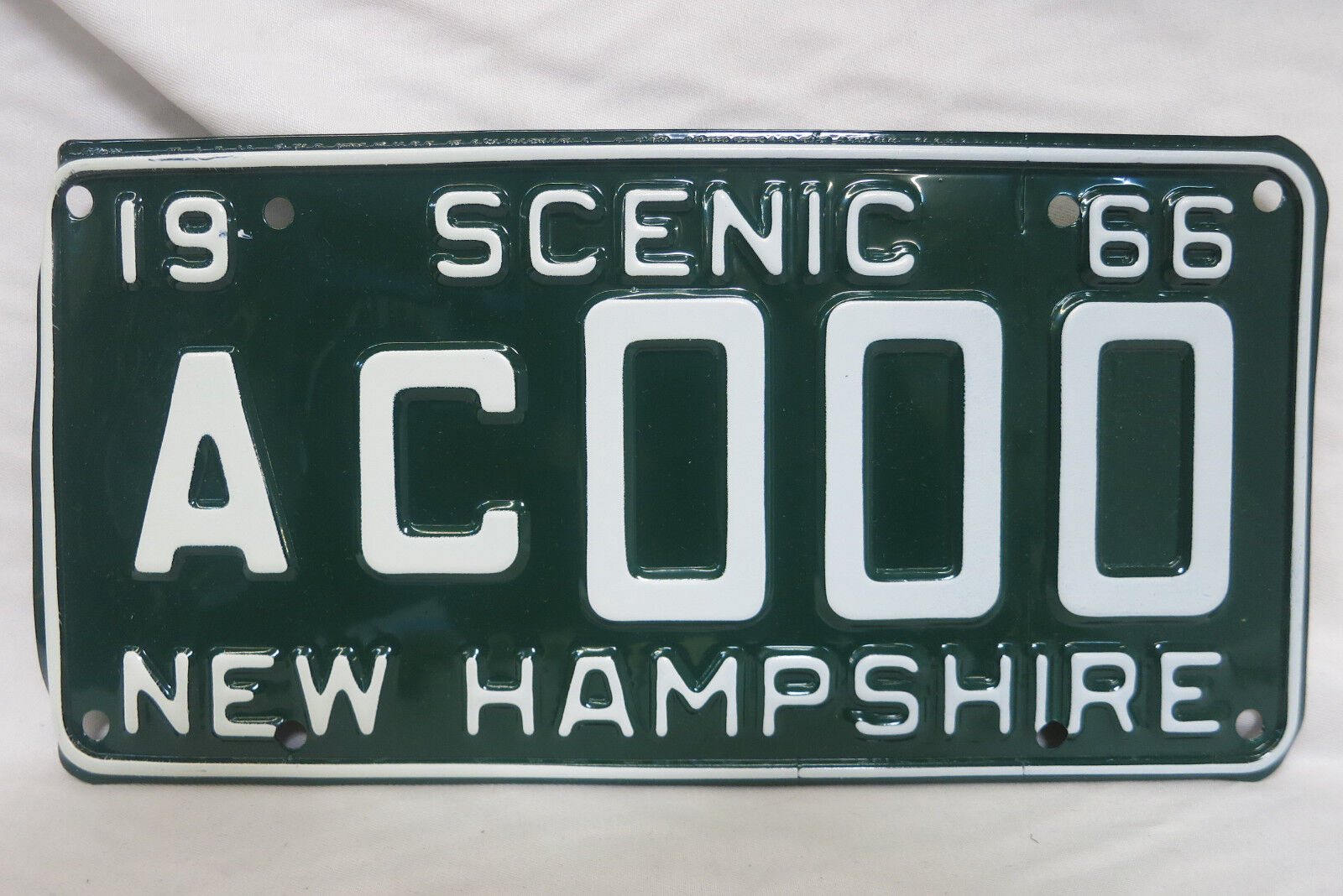 Original 1966 New Hampshire License Plate from 20th Century-Fox Films Archives