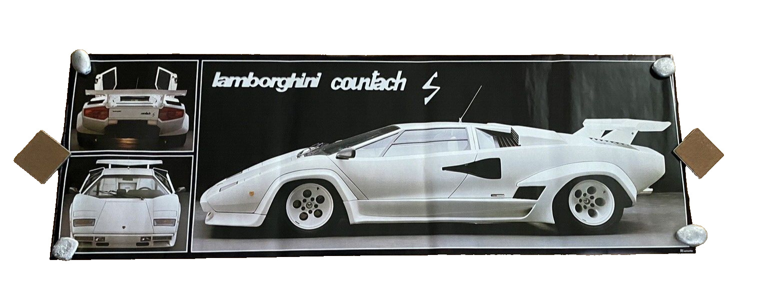 1984 Lamborghini Countach Poster By VERKERKE Vintage Oversized 62