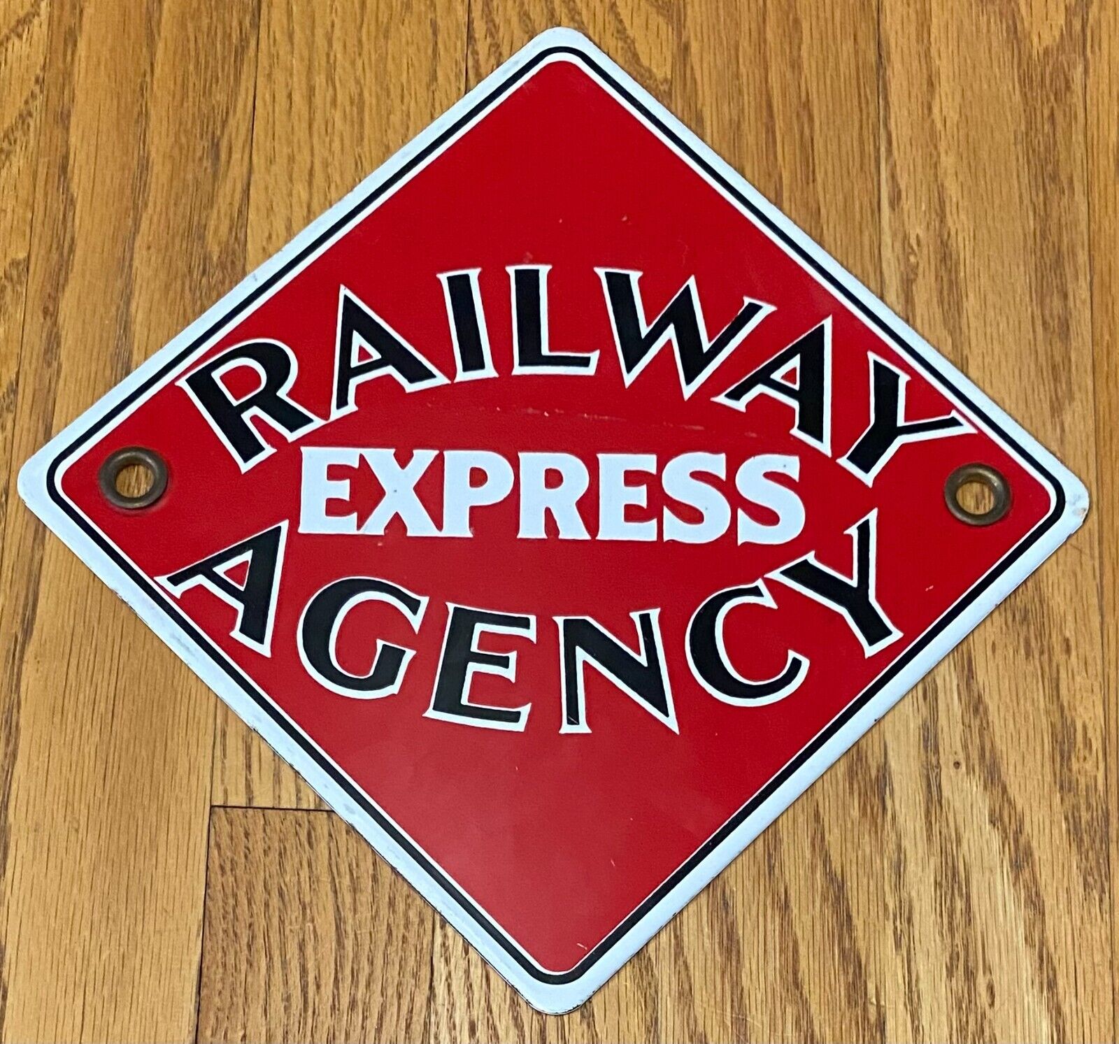 Vintage Railway Express Agency REA Porcelain Sign Plaque 11