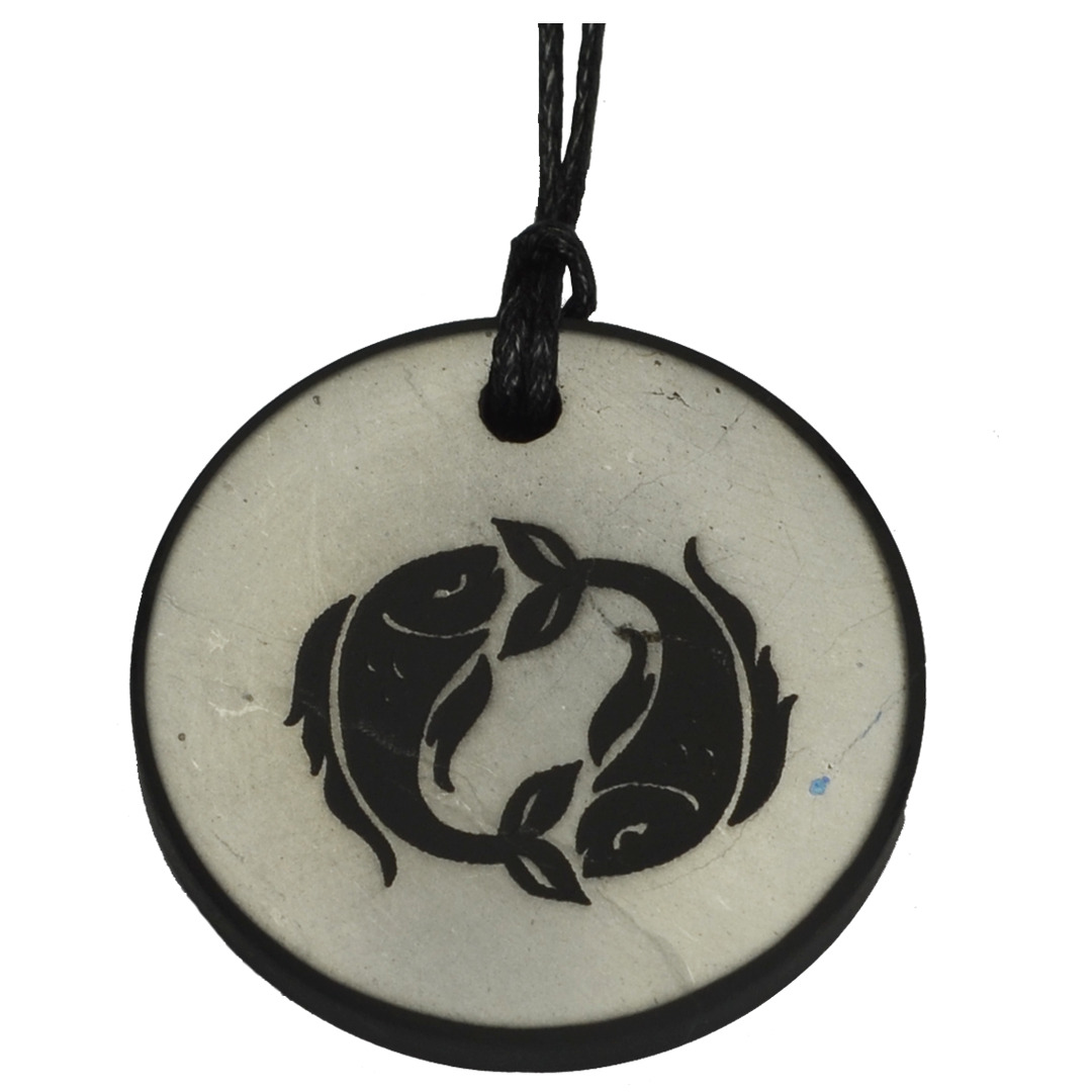 Shungite Emf Protection Necklace EMF Jewelry Pendant Zodiac Pisces Image