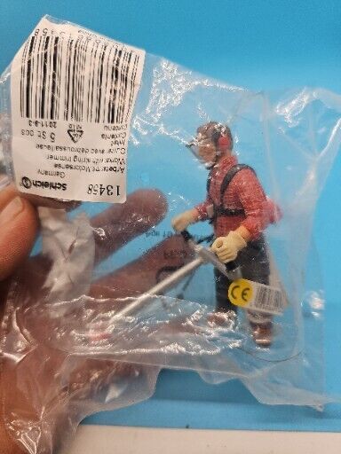 NEW SCHLEICH 13458 Worker With Brush Cutter Whipper Snipper - RETIRED