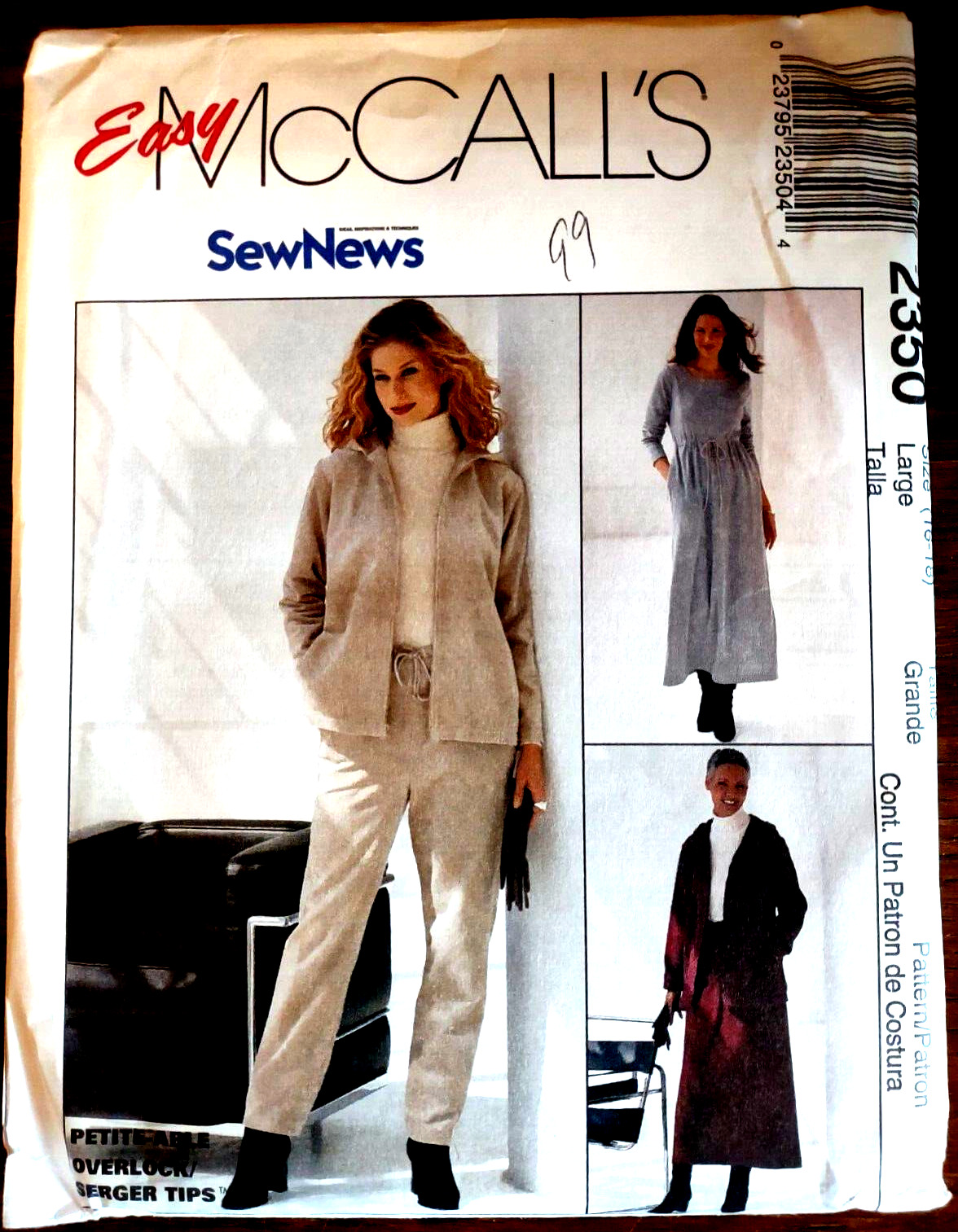 Easy McCall's 2350 Size 16-18 Sewing Pattern UNCUT Knit Dress Jacket Pants Skirt