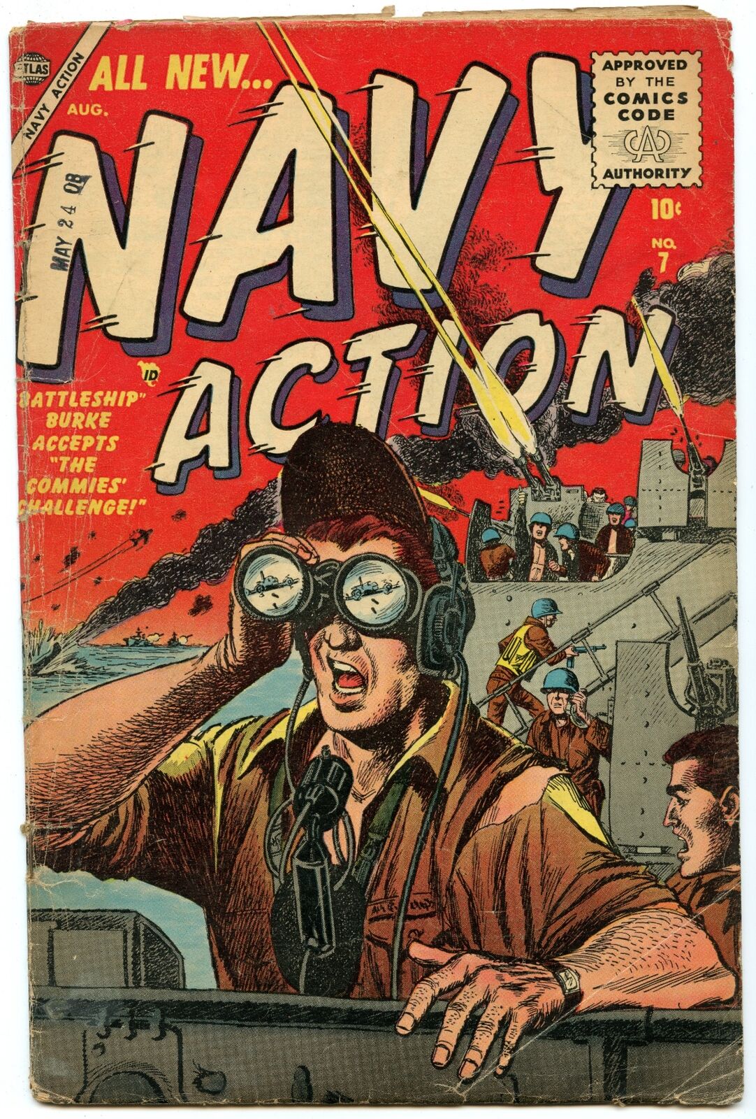 Navy Action 7 (Aug 1955) VG- (3.5)