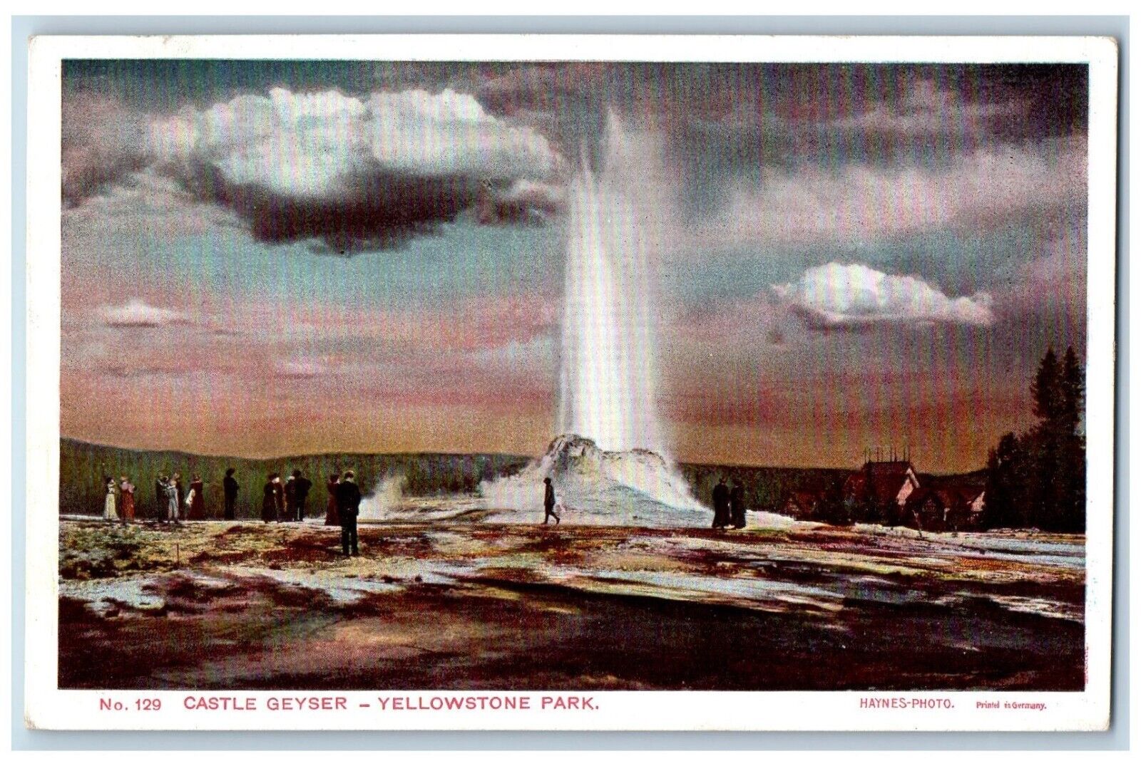 Yellowstone Park Wyoming WY Postcard View Of Castle Geyser Haynes Photo c1910's