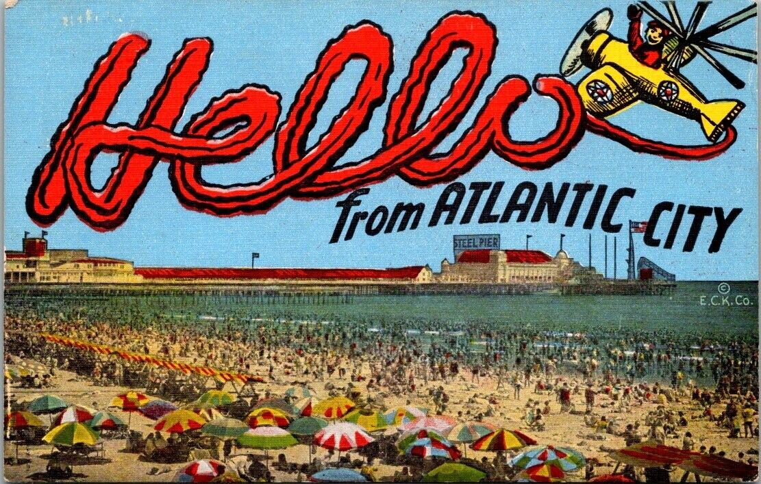 Vintage Atlantic City -  NJ Postcard - Steel Pier