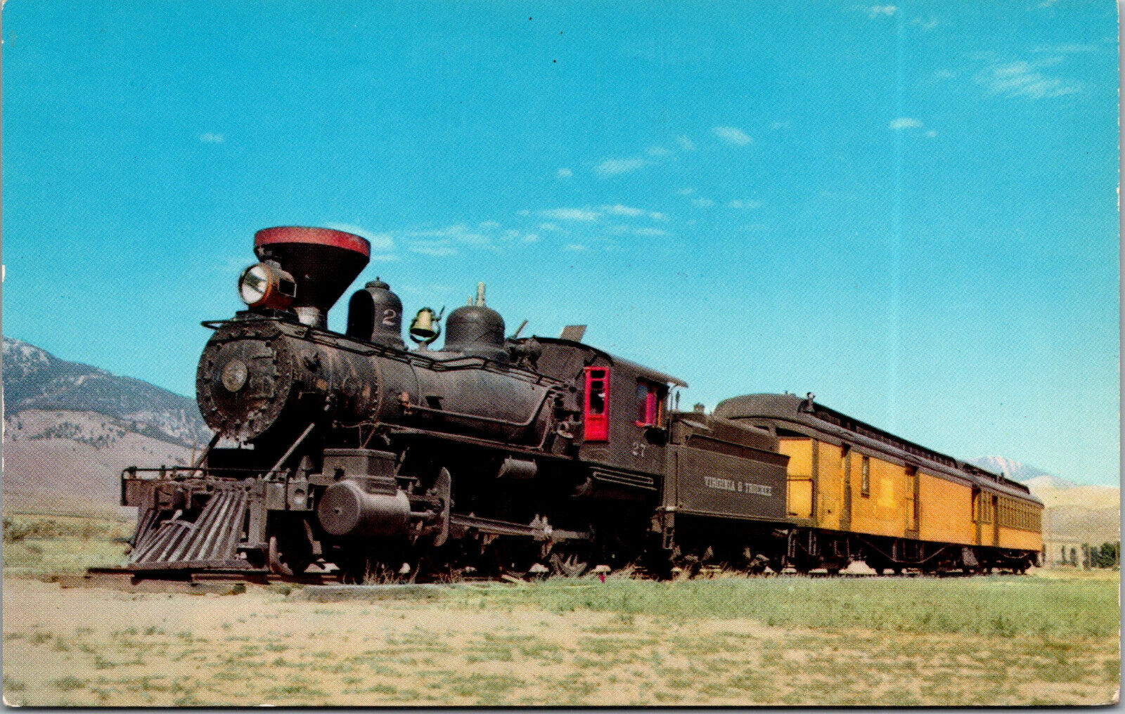 Vtg Virginia and Trucklee Train Railway Carson City Nevada NV Unused Postcard