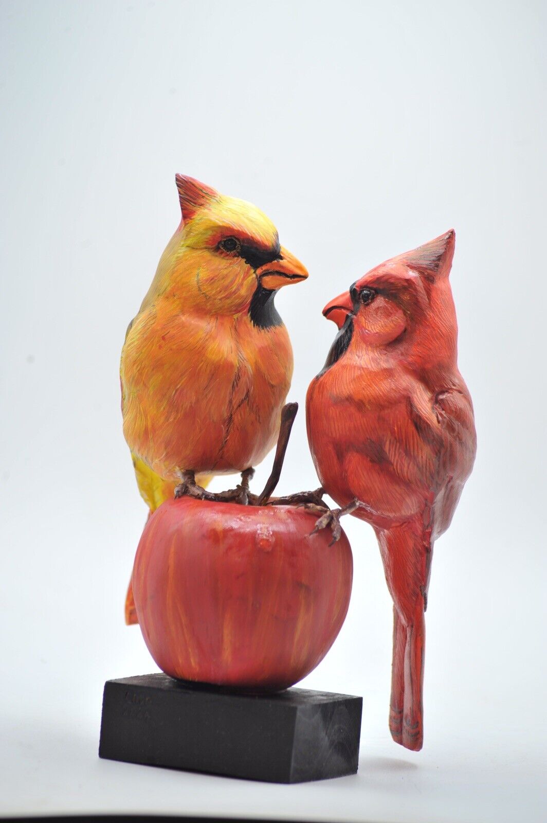 Red Cardinal Love Bird life size Wood Carving /Sculpture