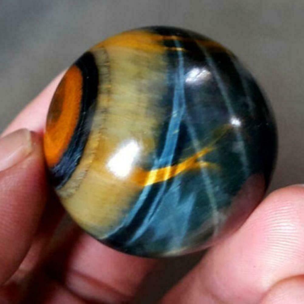Natural Blue Tiger's Eye Jasper Quartz Sphere Crystal Rock Healing Ball