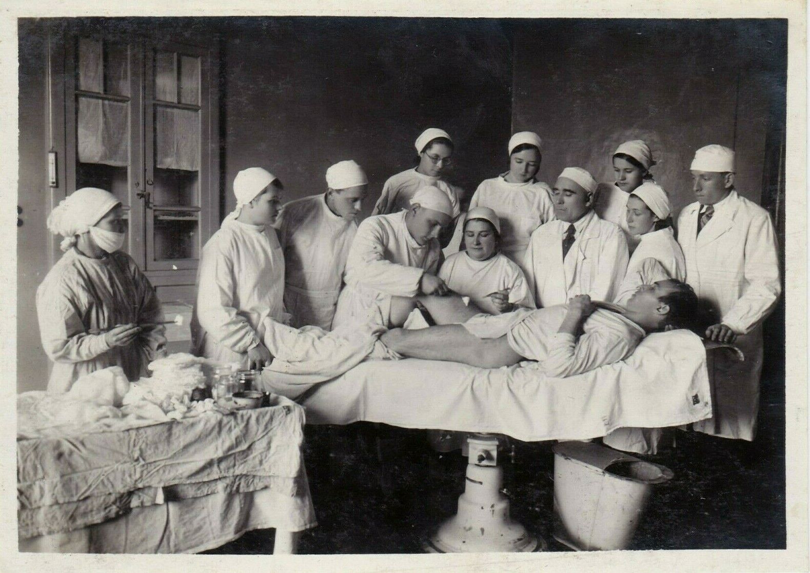 1940s Hospital Circumcision Surgery Surgeons Doctors students odd Russian photo
