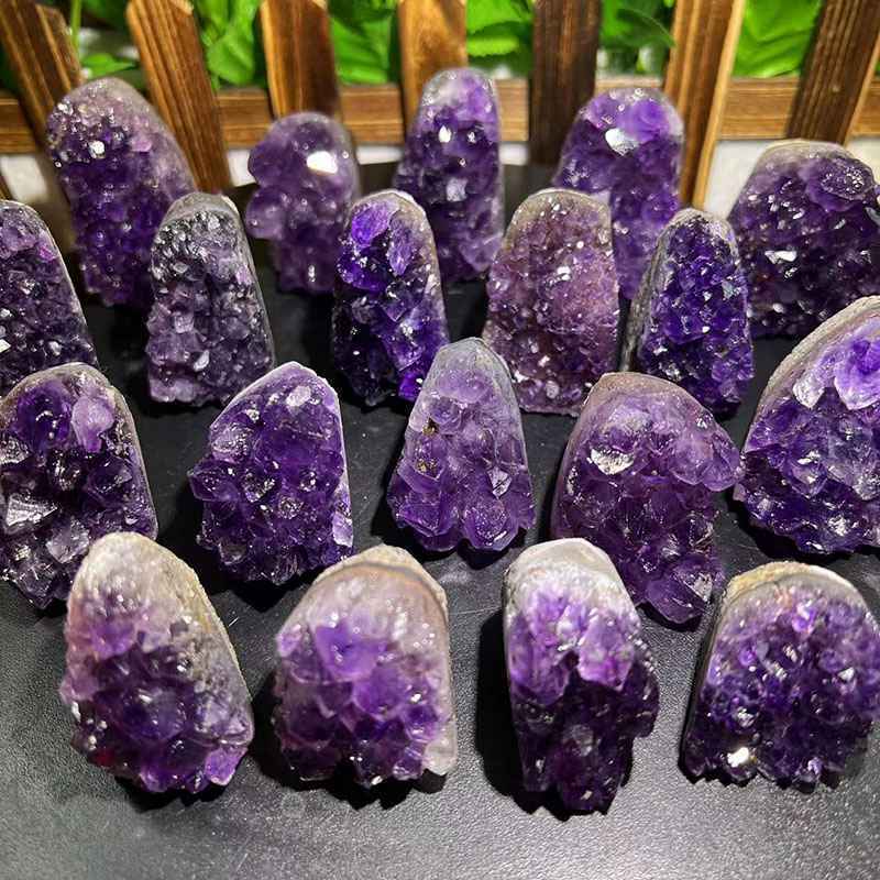 Natural Amethyst Quartz Crystal Cluster Healing Stone Geode Specimens Ornaments