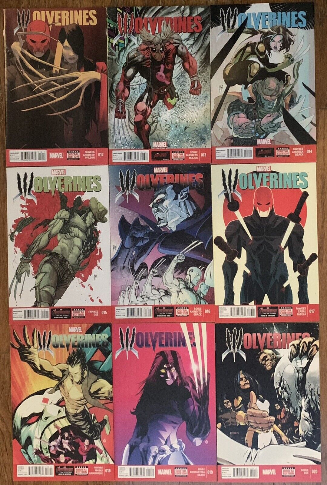 MARVEL COMICS Lot Straight Run WOLVERINES #12-20 Final Issue. Ray Fawkes. VF+NM