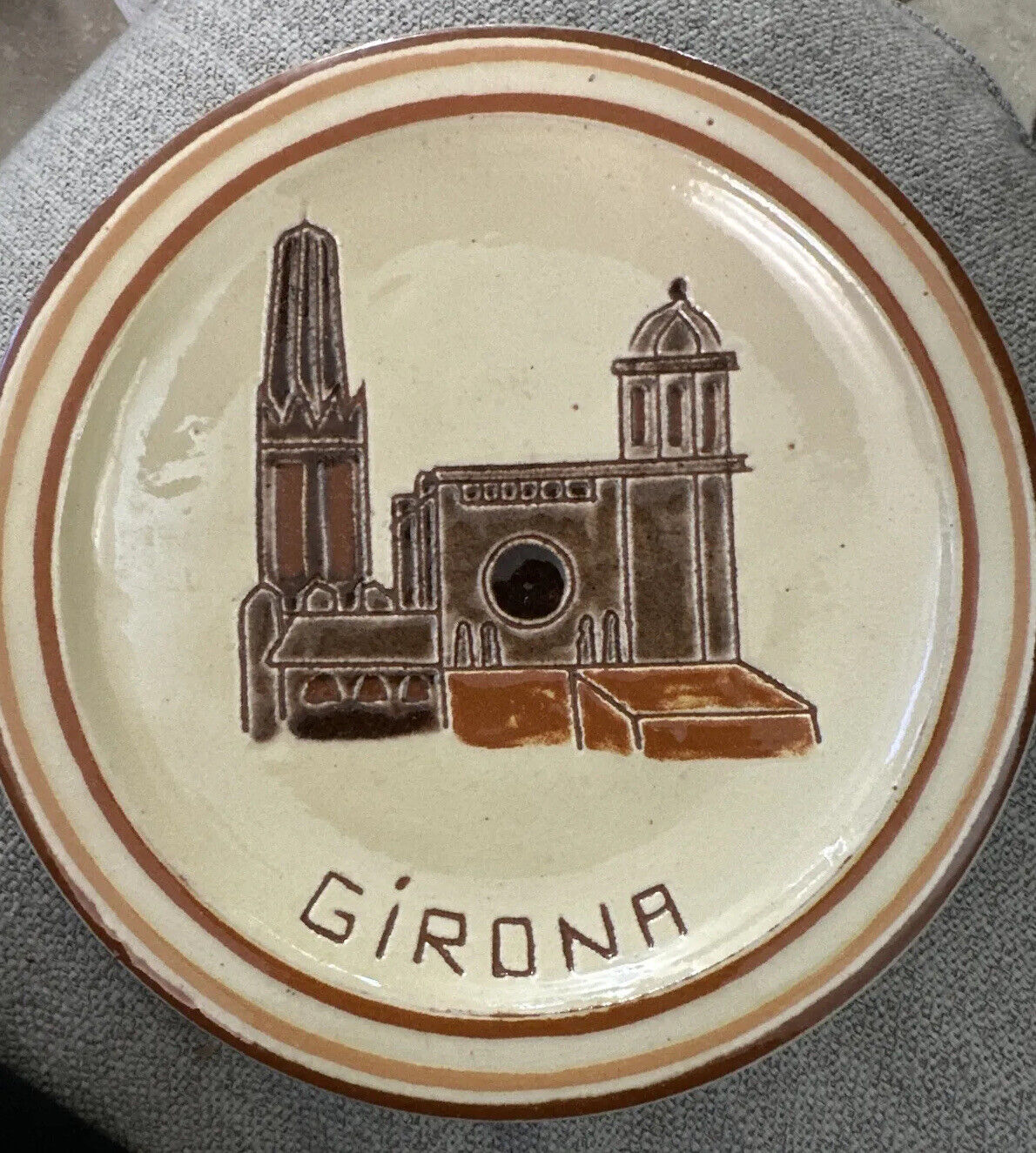 Girona 7.5” Plate Handmade Ceramic Glazed Embossed Vintage 