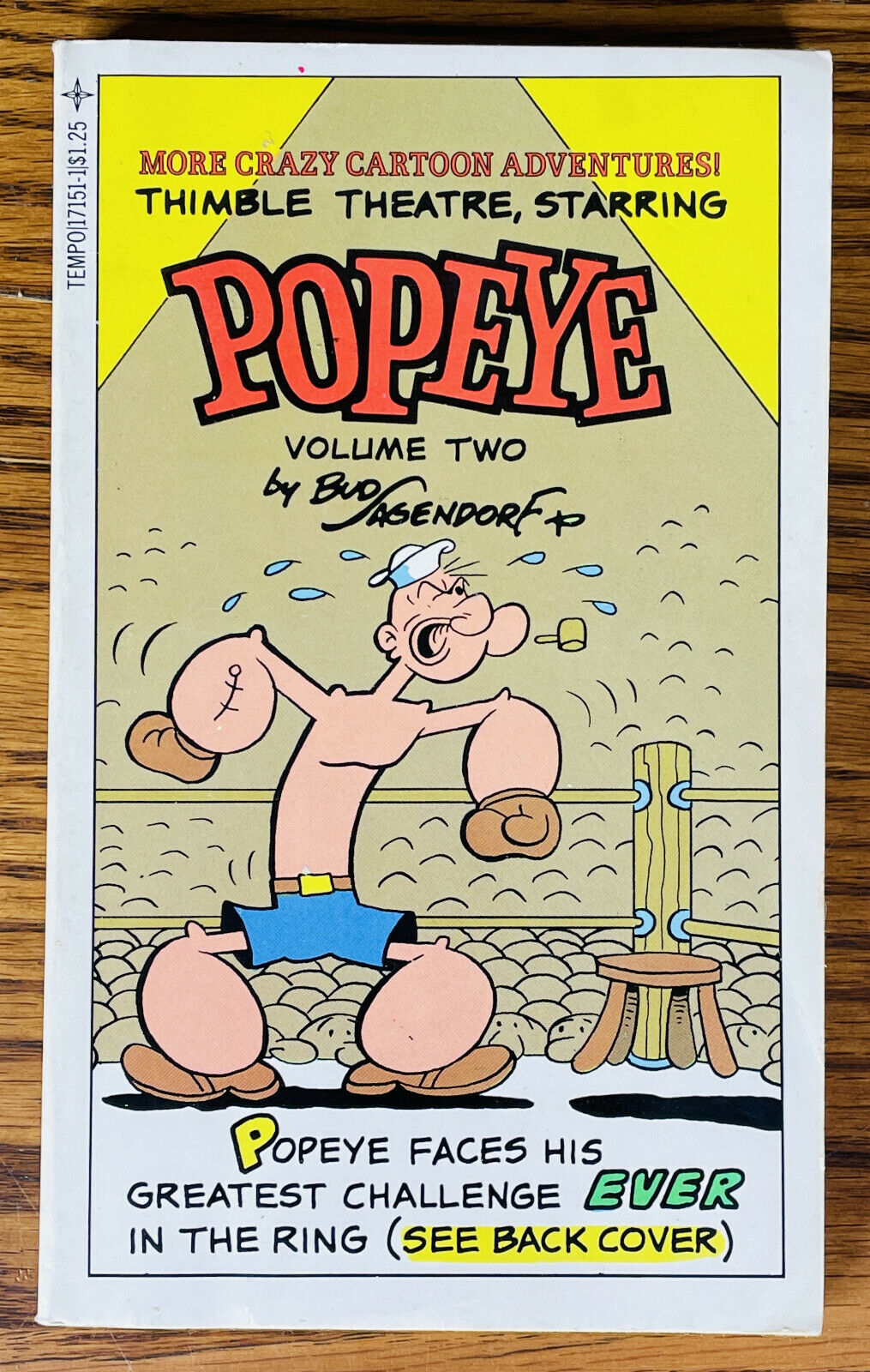 VTG 1980 POPEYE THIMBLE THEATER PAPERBACK BOOK VOL 2 B&W Cartoons Bud Sagendorf