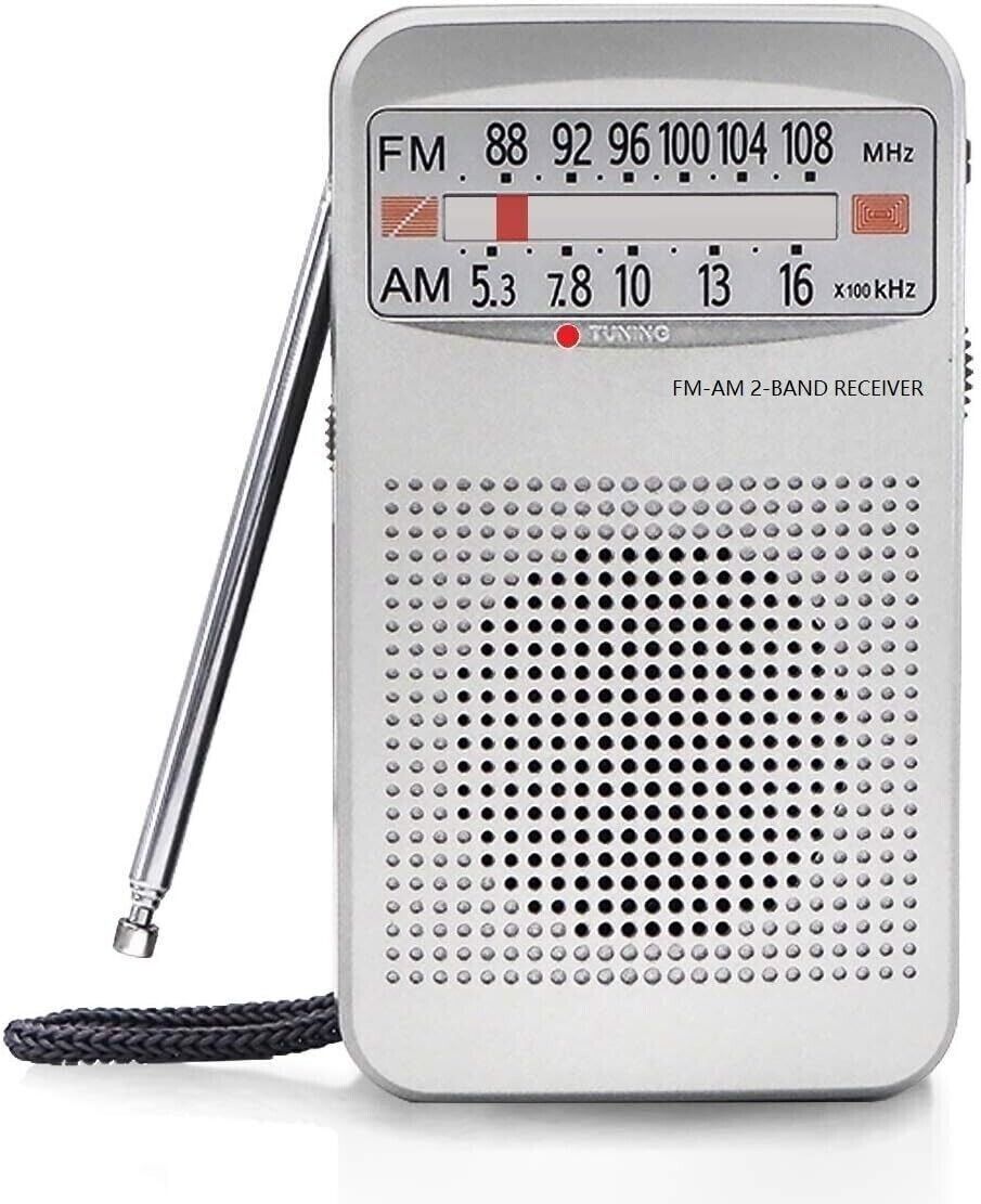 Portable AM FM Radio Compact Transistor Radio Pocket Radio BLACK