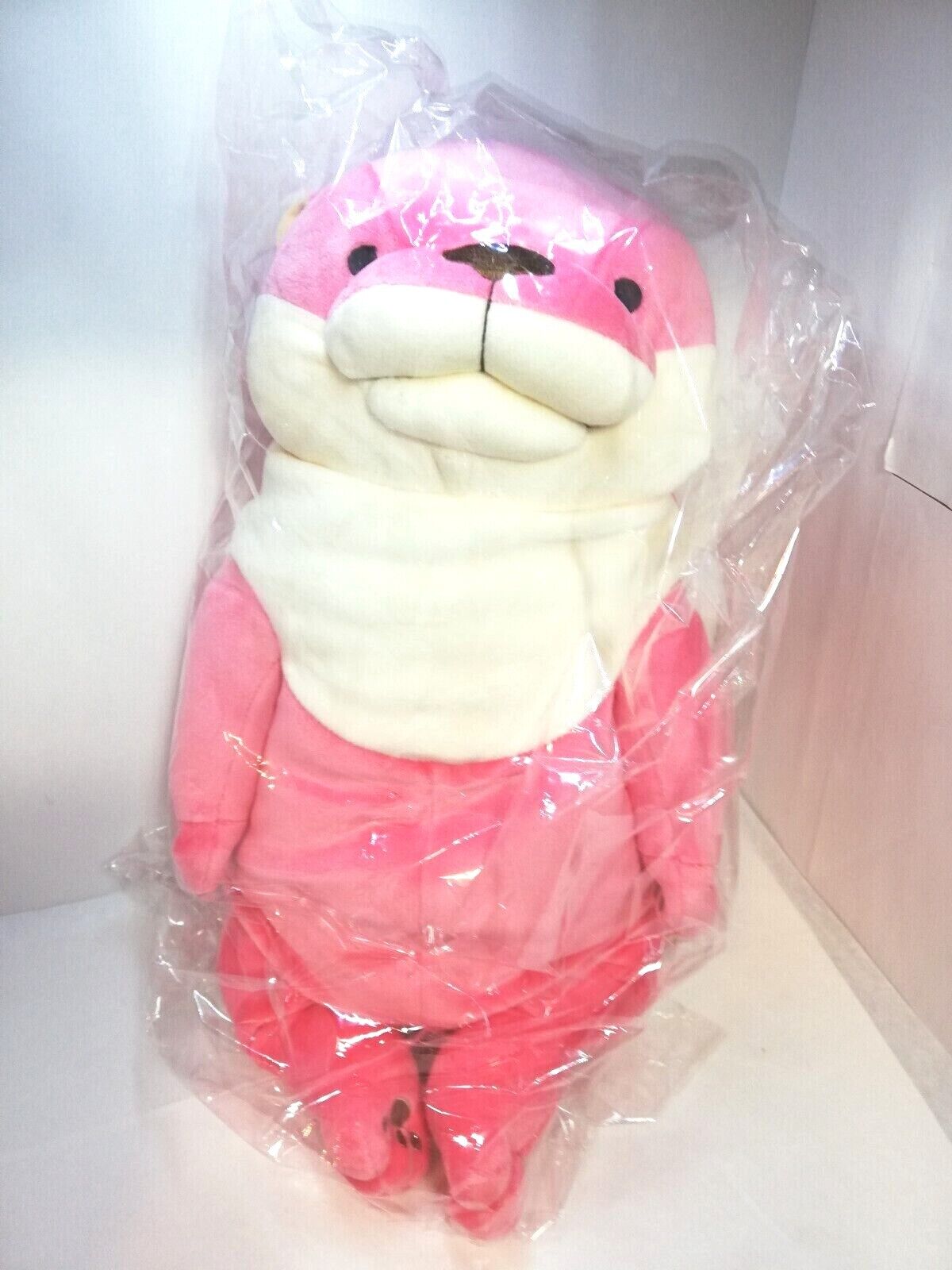KawaUso Otter Pink L Size Plush Doll Stuffed Toy Shinada Global New/From Japan