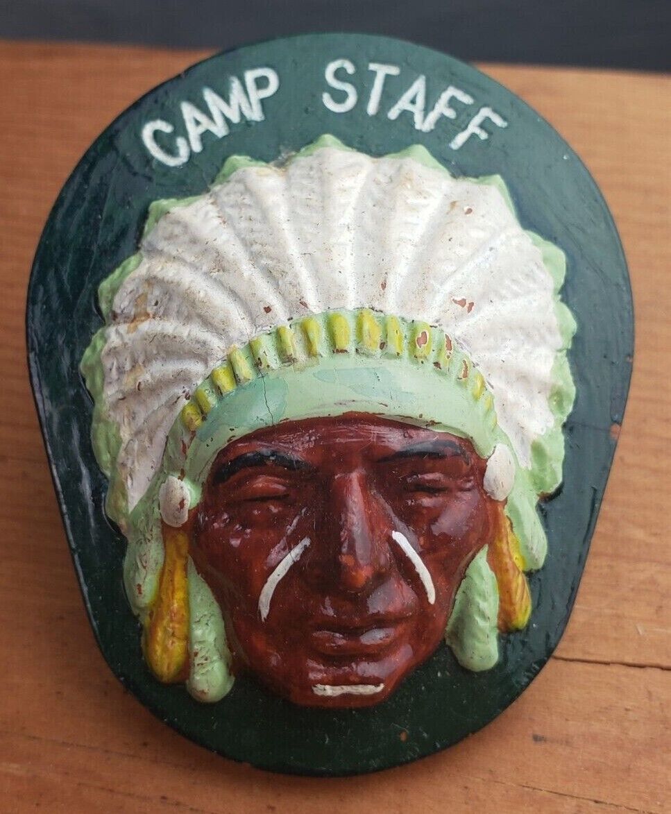 Scarce Vintage1960's Neal Slide Indian Chief Camp Staff Boyhaven ID'ed
