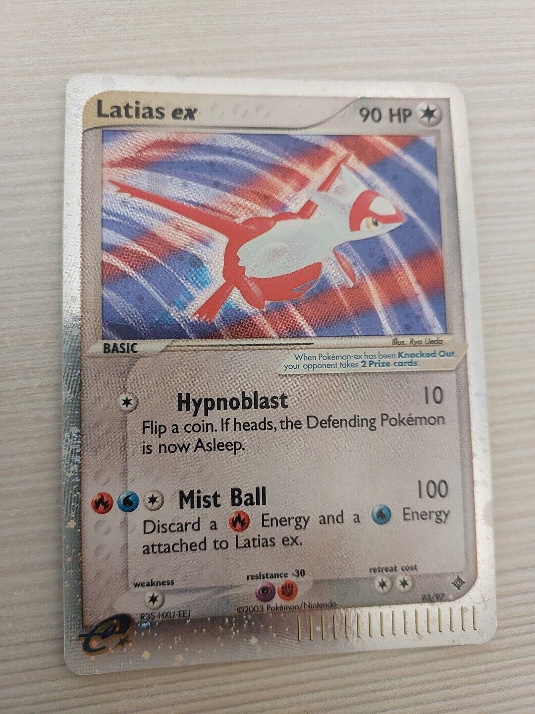 Latias Ex Holo 93/97 Ultra Rare 2003 EX Dragon Pokemon Card ENG