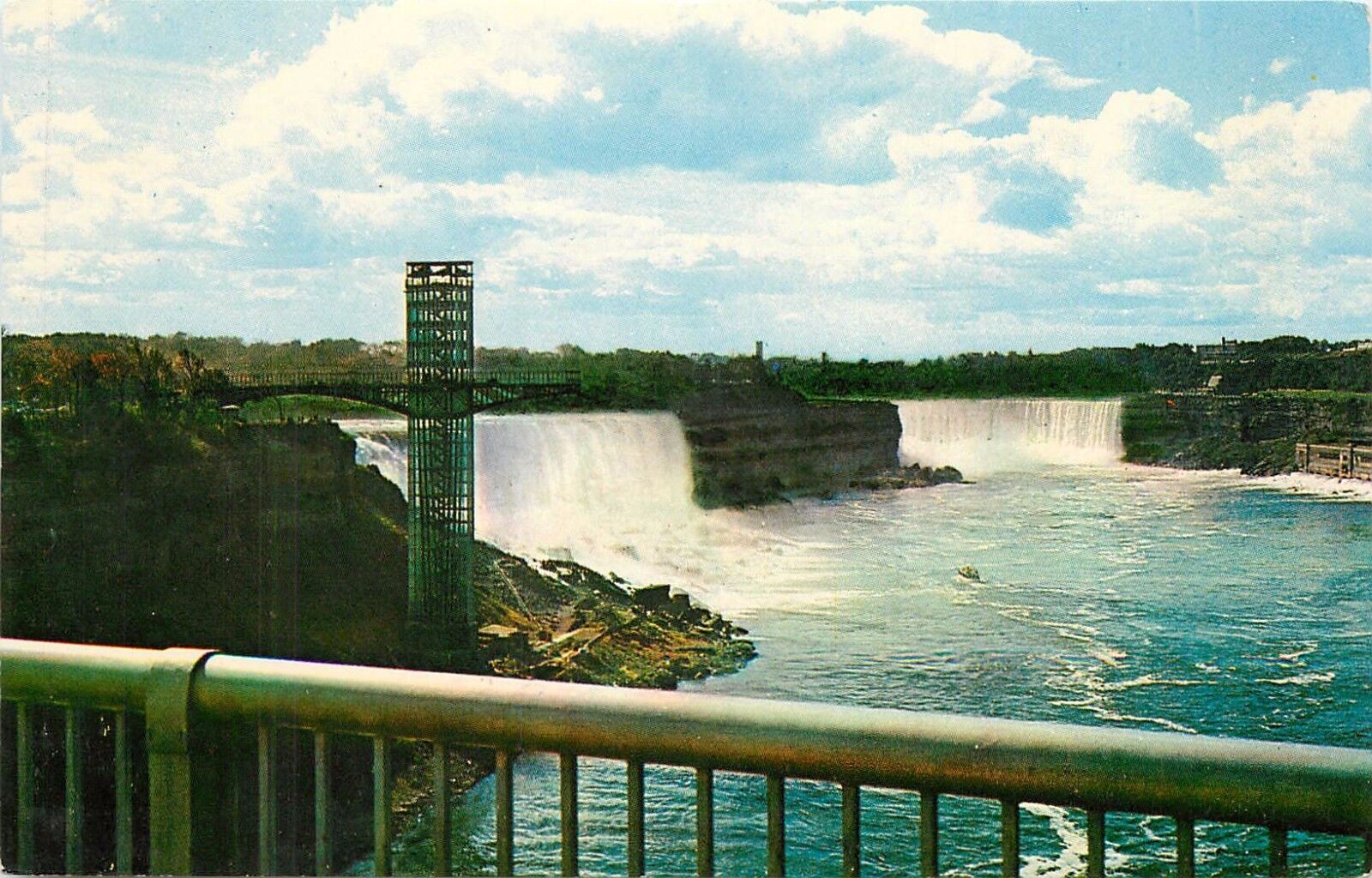 American Falls Rainbow Bridge New York Observation Tower Postcard