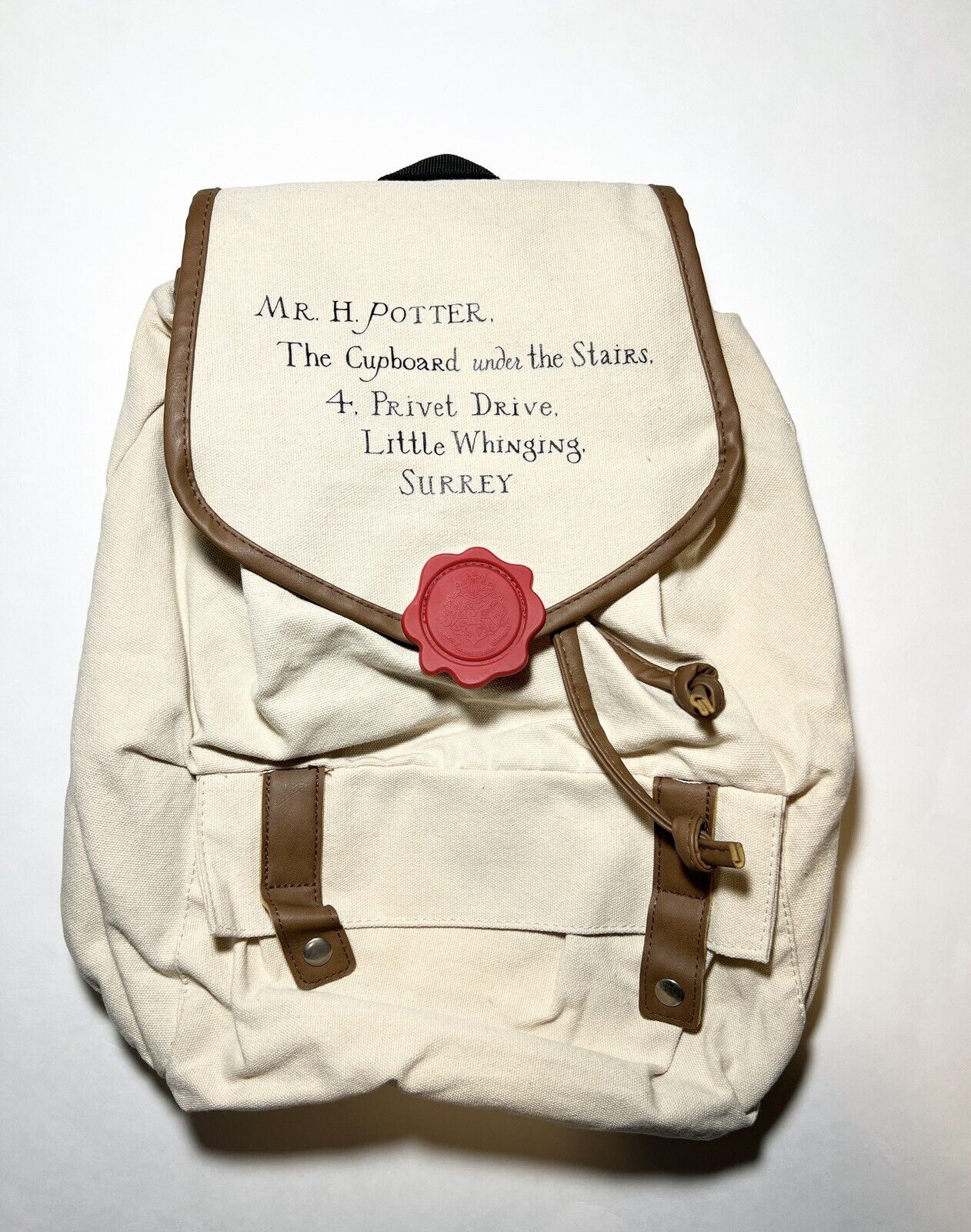Harry Potter Canvas Backpack Bag “The Cupboard Under The Stairs” Little Whinging