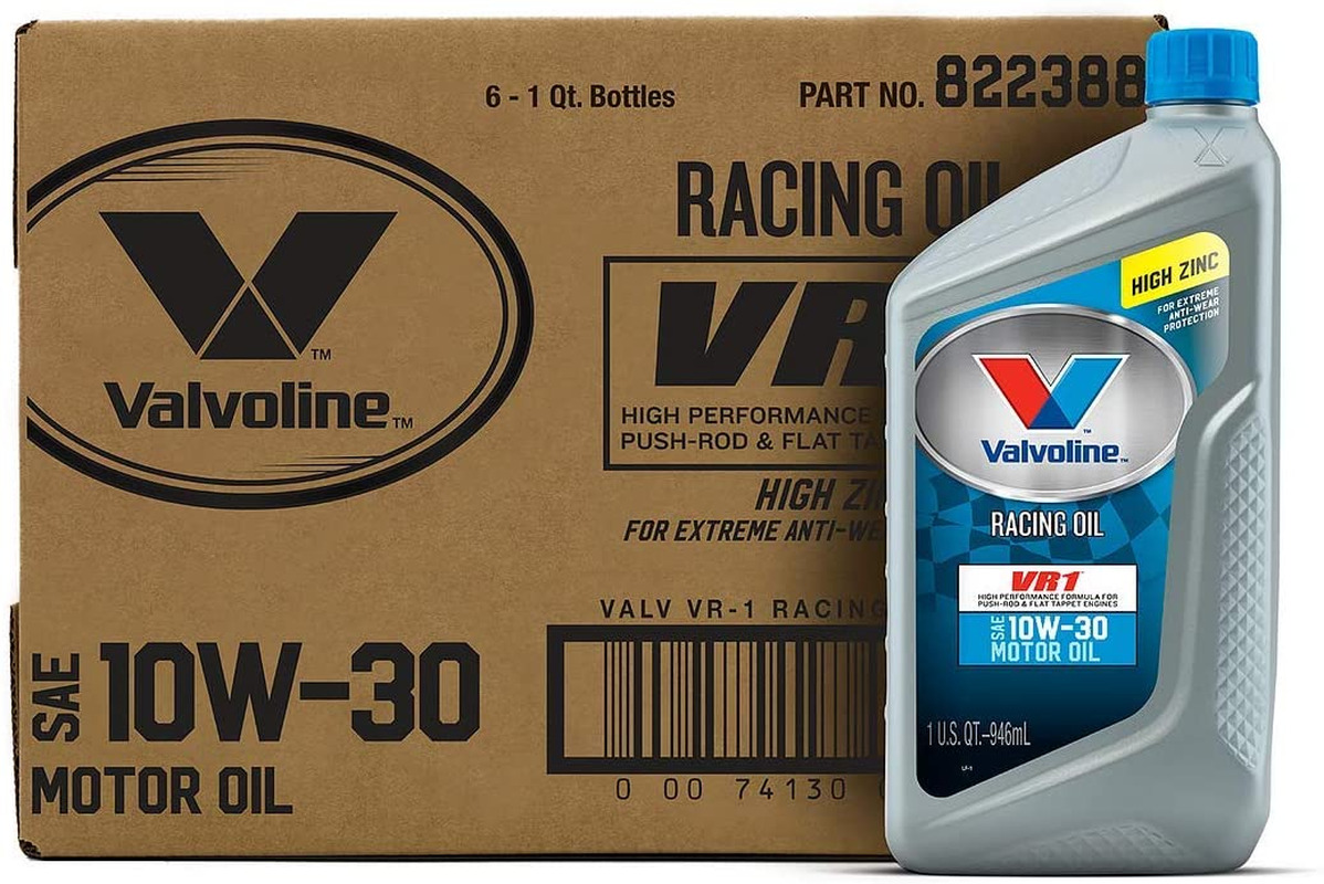 Valvoline VR1 Racing SAE 10W-30 High Performance High Zinc Motor Oil 1QT, Case6