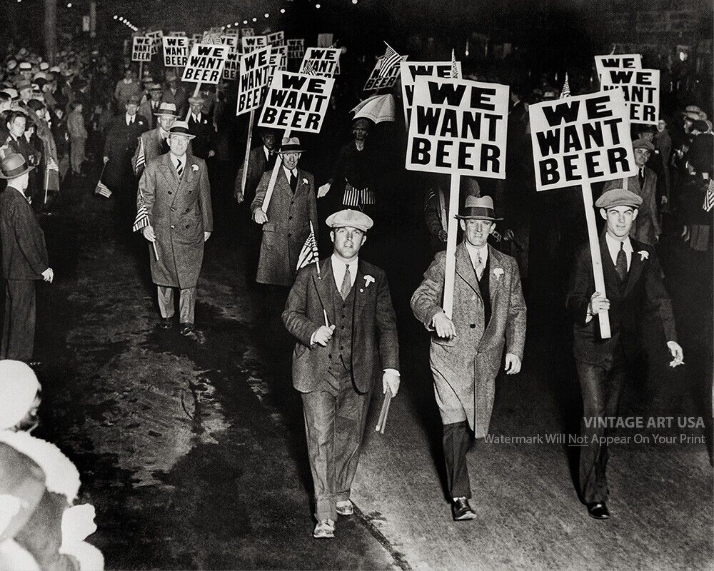 Vintage 1932 Photo ‘We Want Beer’ New York City Anti-Prohibition Parade Wall Art