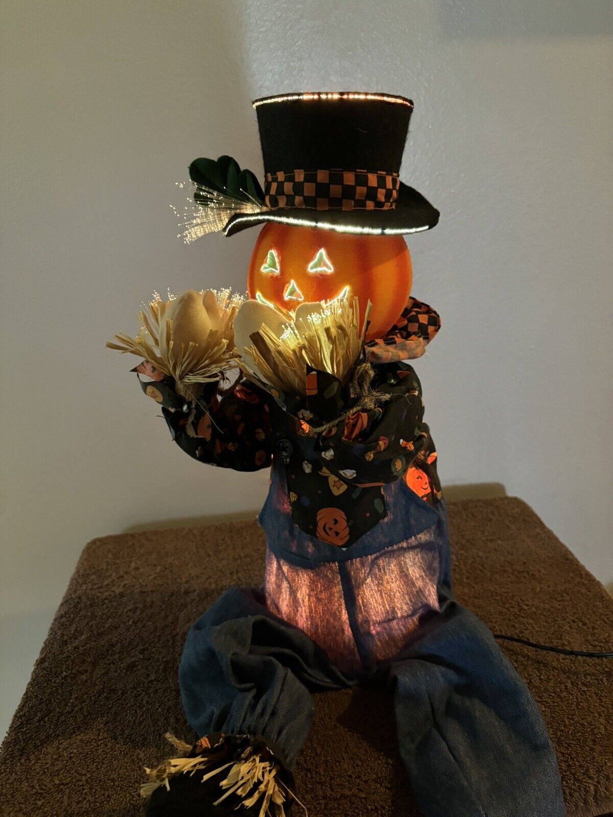 Fiber Optic Pumpkin Scarecrow 