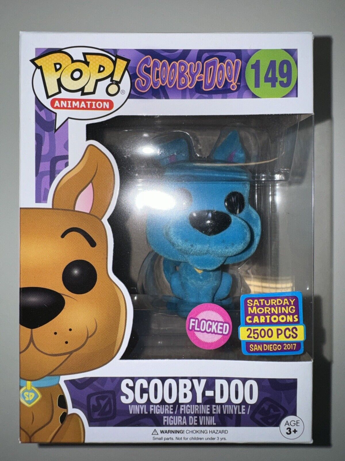 Funko Pop Blue Flocked Scooby Doo Toy Figure 149 Never Opened 2500 Pcs SDCC 2017