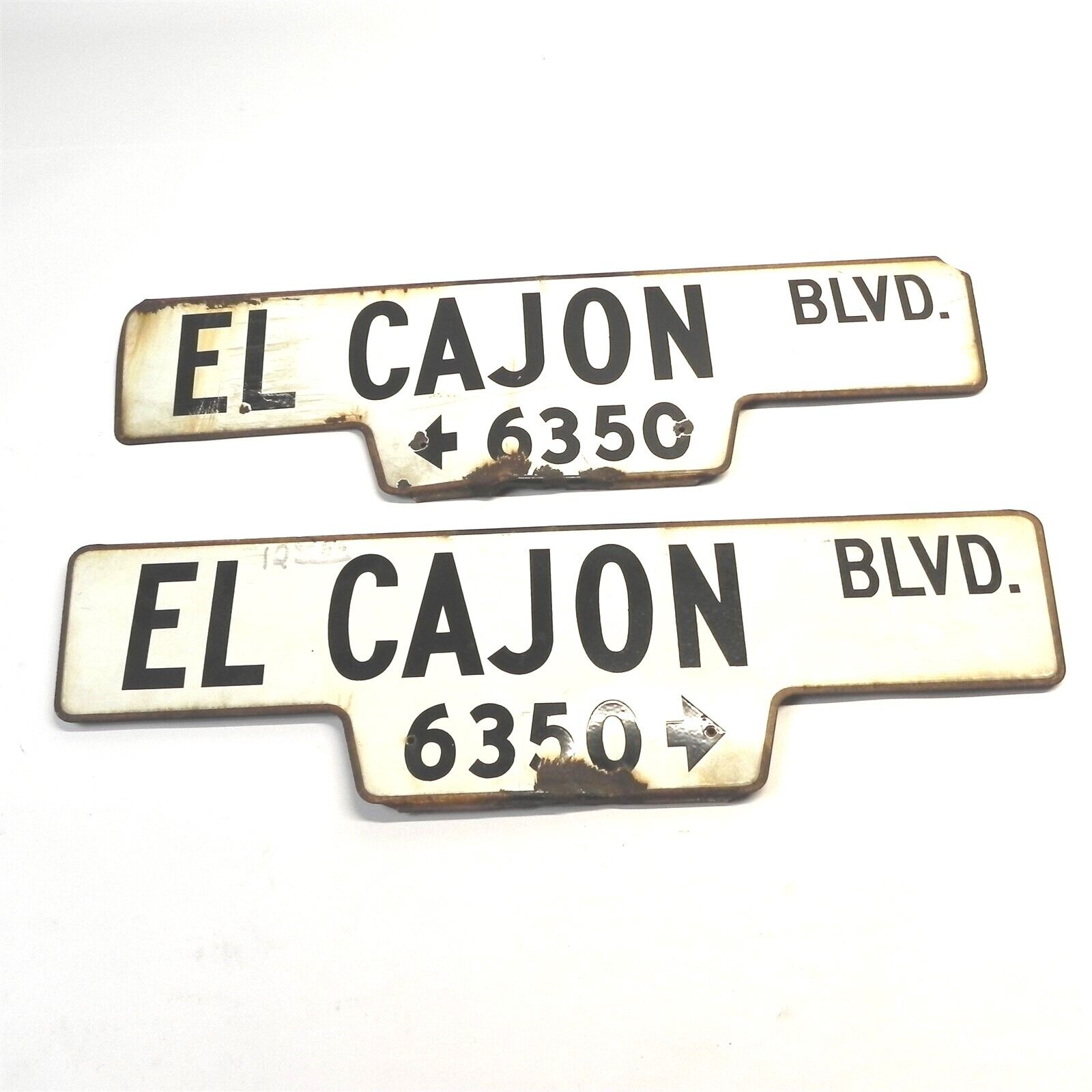 VINTAGE EL CAJON BLVD 6350 STREET SIGNS LOT OF 2 SAN DIEGO CA PRE OWNED 30