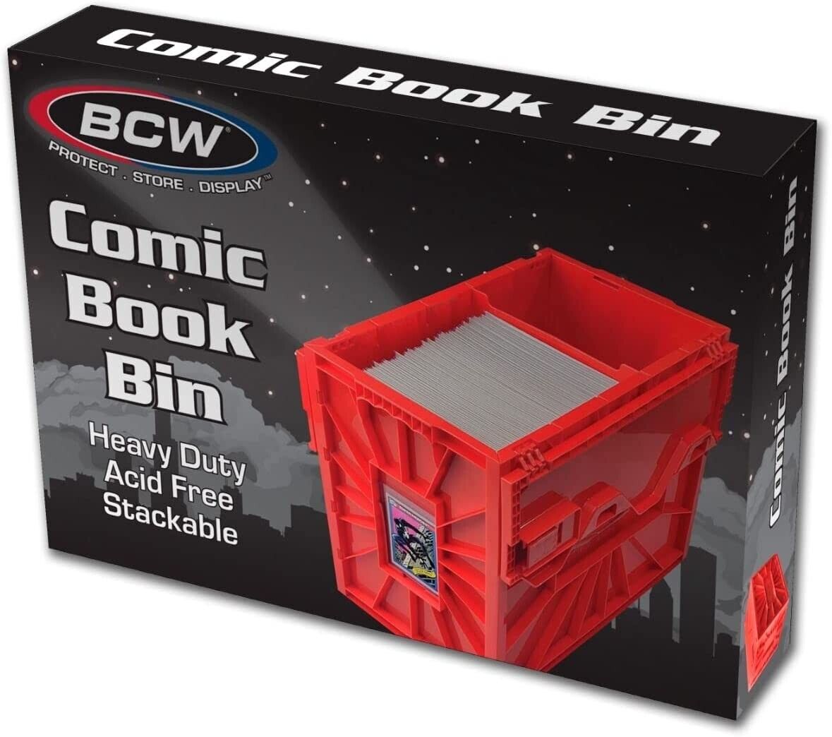 BCW Heavy Duty RED Short Plastic Comic Book Bin Holds 150 Standard Comic Books
