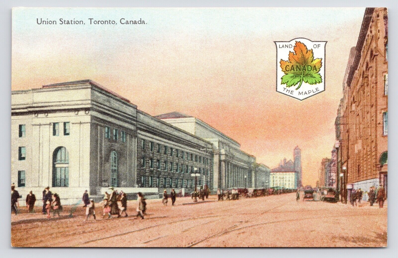 c1908~Union Station Railway~Toronto Ontario ON~Dirt Road~Maple Leaf~Vtg Postcard