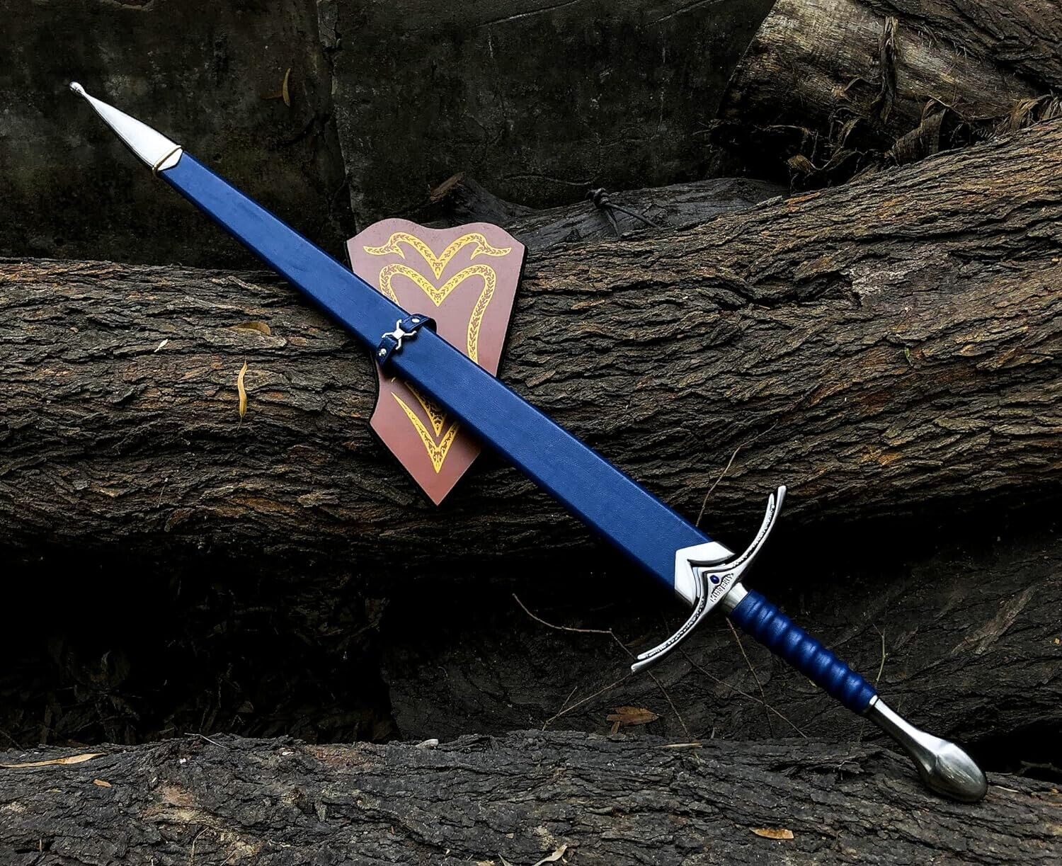 Handmade LOTR Glamdring Sword of Gandalf with Cover and Display Plaque -Medieval
