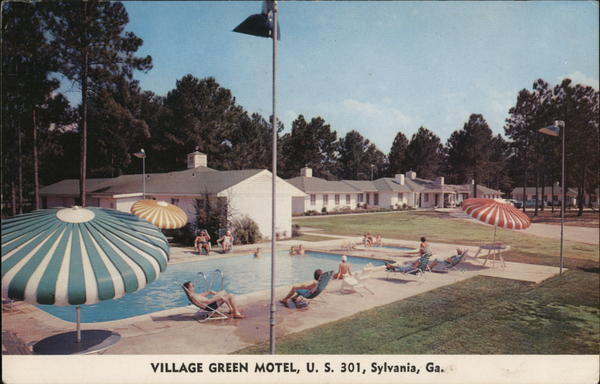 1963 Village Green Motel,U.S. 301,Sylvania,Ga.,GA Screven County Georgia Vintage