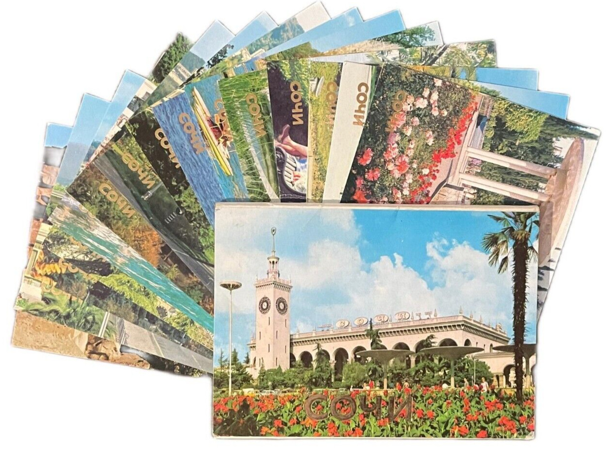 Book folder of 15 postcards views from Soci Russia 1981