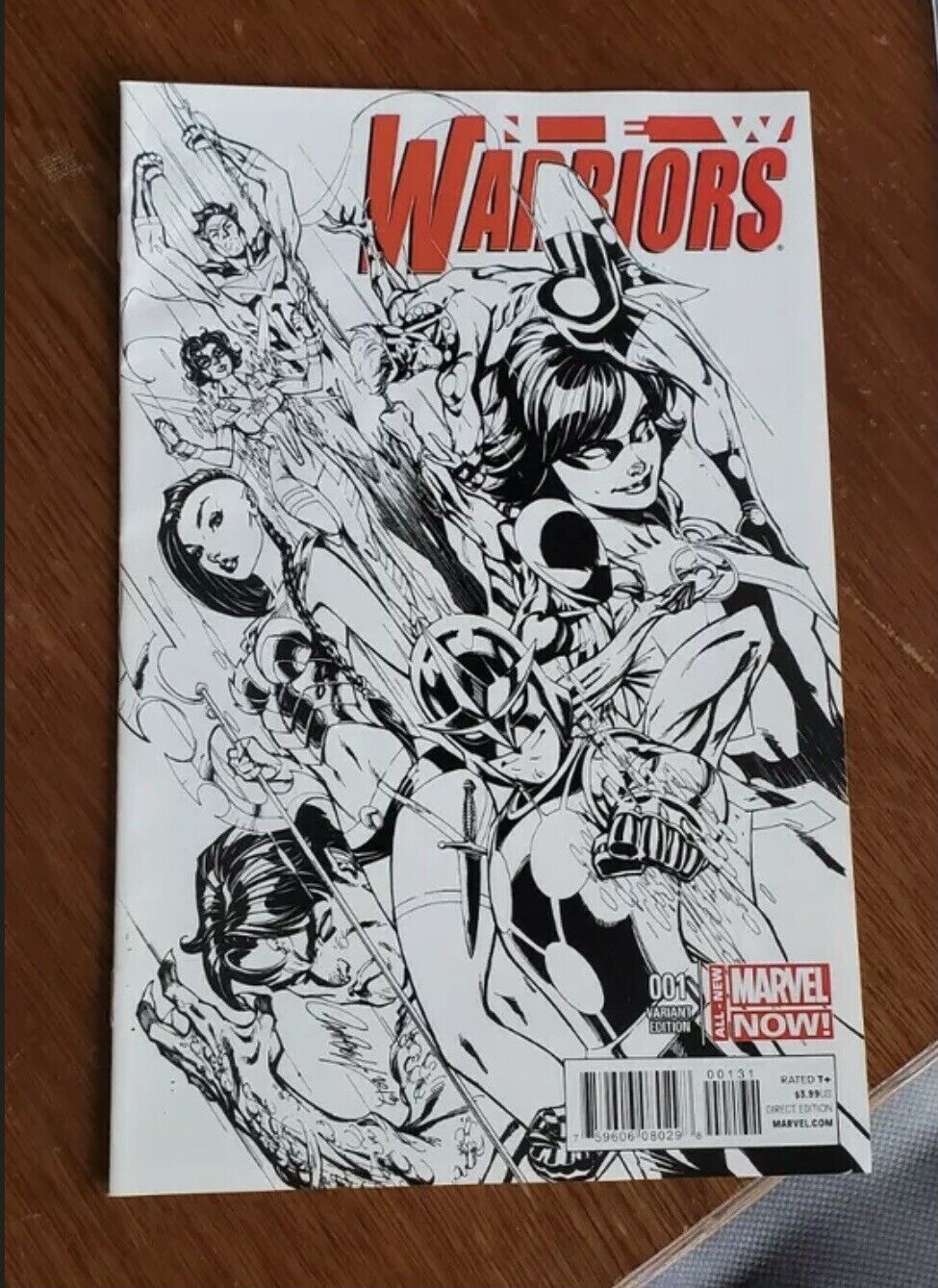 New Warriors #1 (2014, Marvel)  1:100 J. Scott Campbell B&W Variant Rare Vfnm