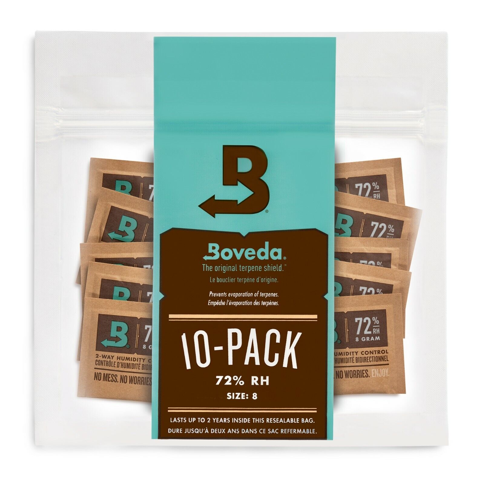 Boveda 72% RH 2-Way Humidity Control - Protects & Restores - Size 8 - 10 Count