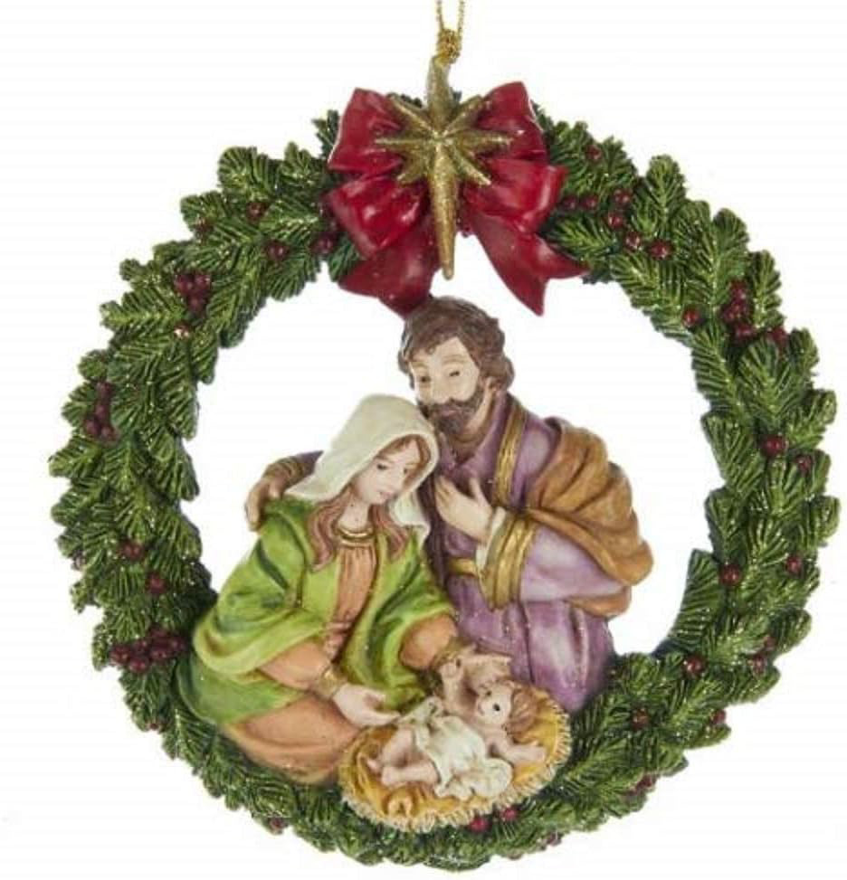 Kurt S. Adler Nativity Wreath Christmas Tree Ornament E0292 New