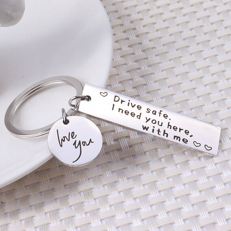 For Trucker Husband Boyfriend Drive Safe Keychain I Need You Here With Me Gifts