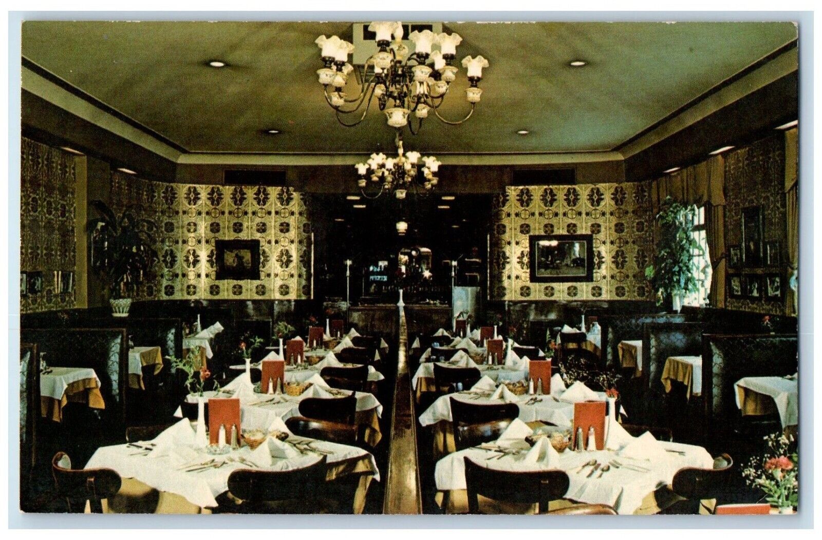 c1960 Interior View Dining Alps Restaurant Jersey City New Jersey NJ Postcard