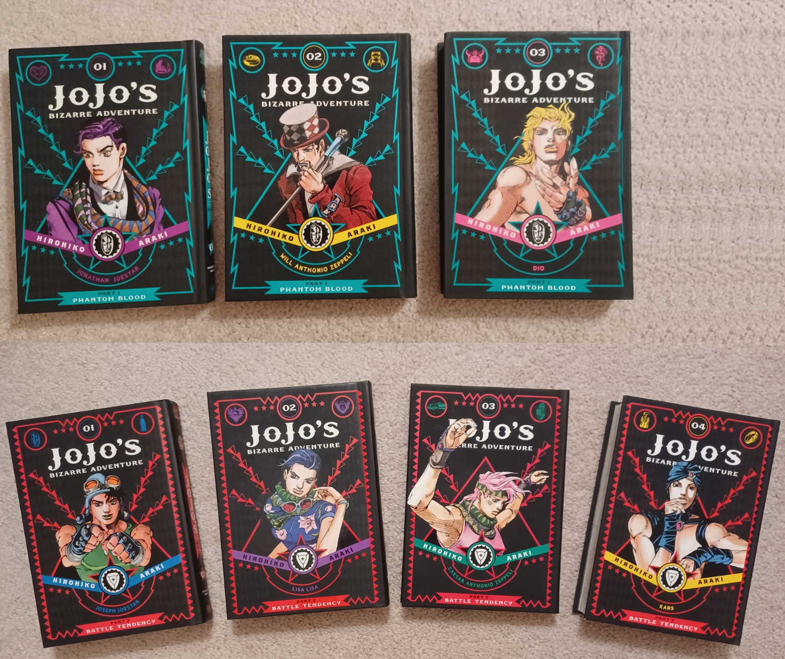 JoJo's Bizarre Adventure Part 1 & 2 Hardcover Complete Set in English