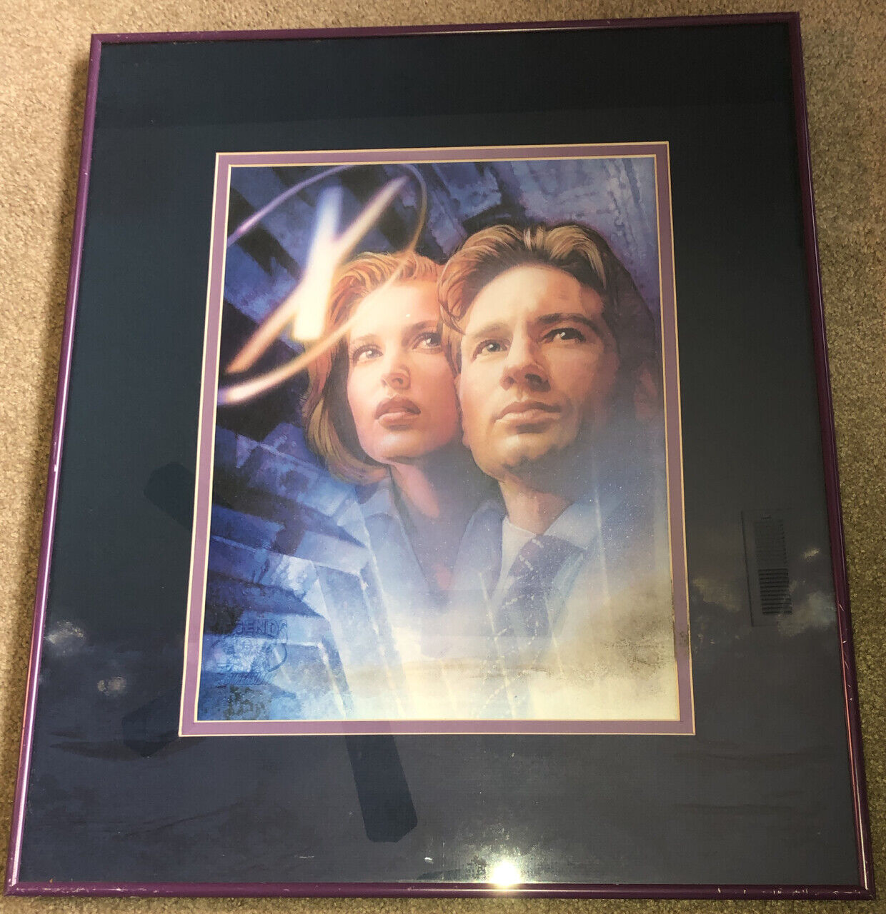 The X-Files Legends Art Print ~ Framed ~ Fox Mulder & Dana Scully / Water Damage