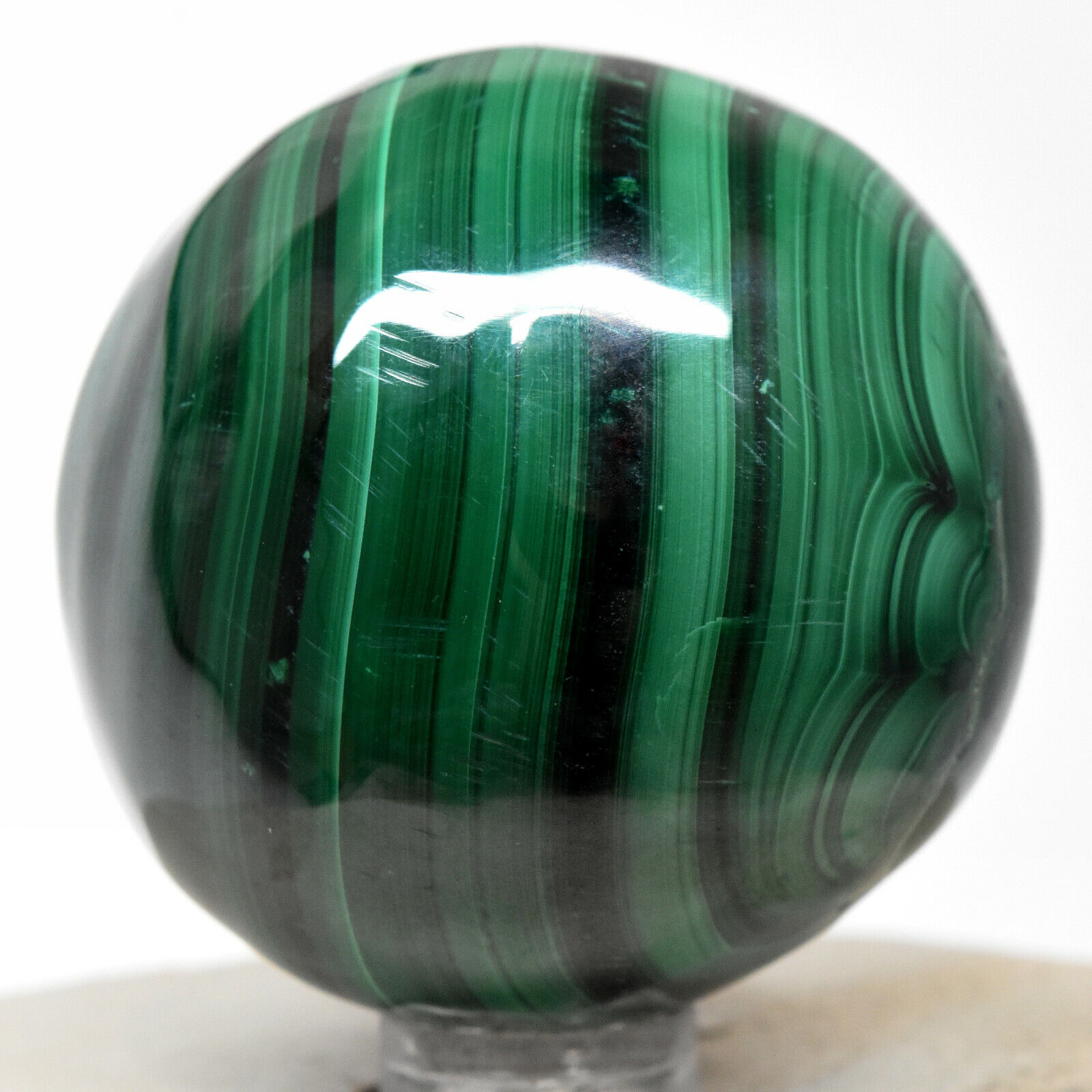48mm Banded Malachite Sphere Green Natural Crystal Orbicular Orbs Mineral Congo