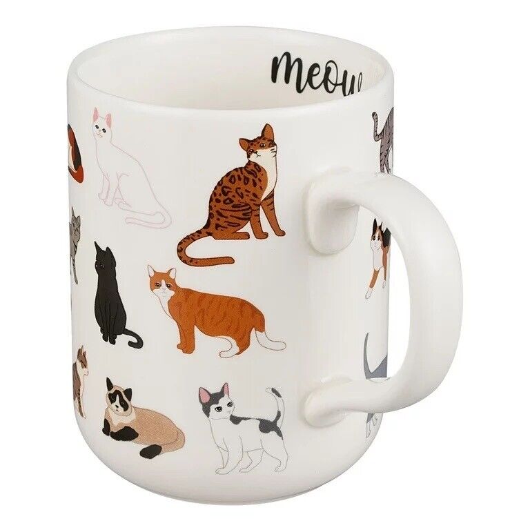 Mainstays 16.06-oz Stoneware Cat Mug, White Best Gift Cat Lover