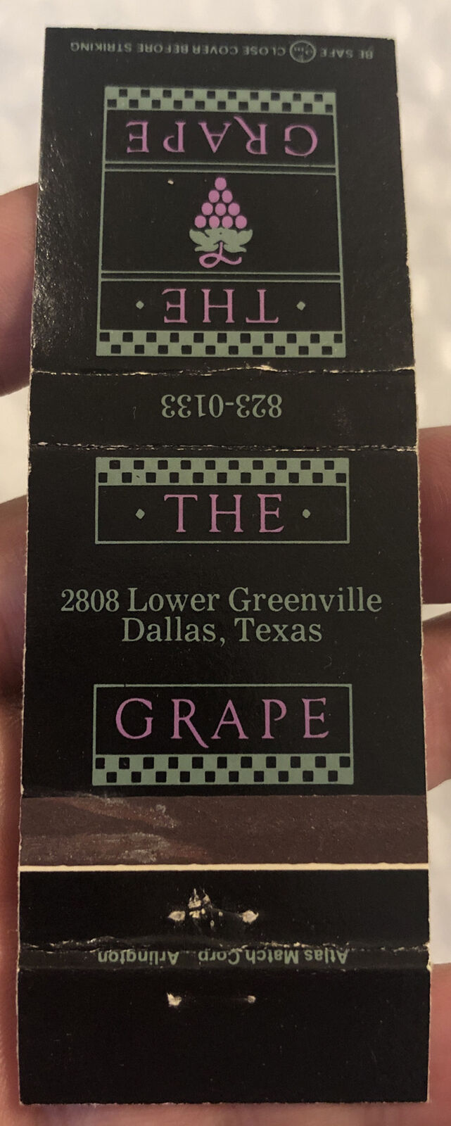 Vintage 20 Strike Matchbook Cover - The Grape Dallas, TX