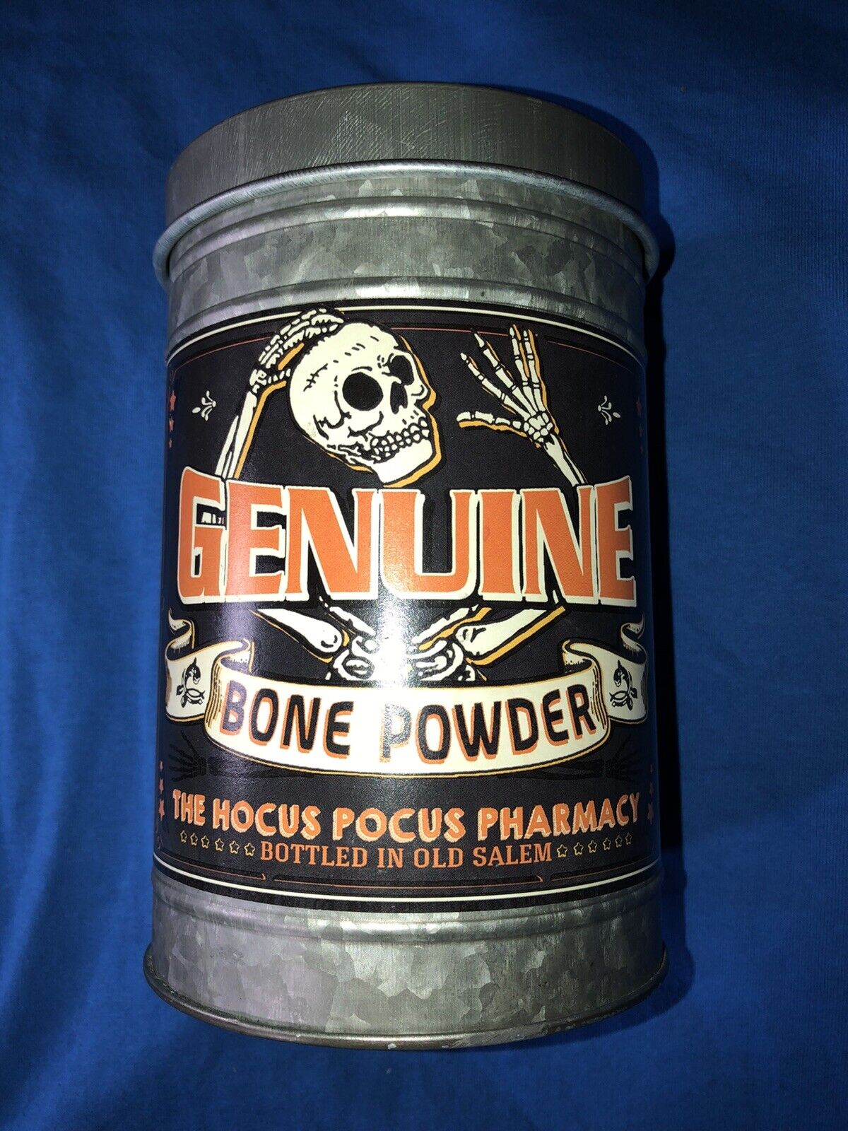 Genuine Bone Powder Tin Cannister Halloween Decor