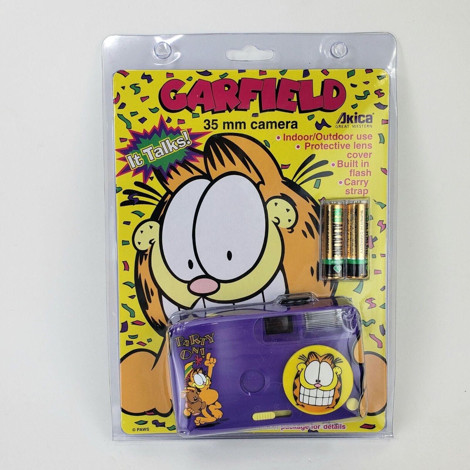 Garfield the Cat Talking 35mm Camera by Akica Paws Celebration Rare Sealed NOS